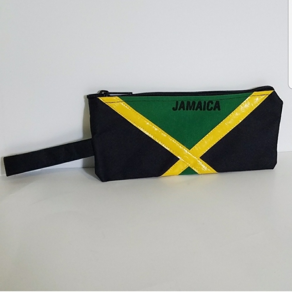 Jamaican Flag Purse with 1 Zip Small